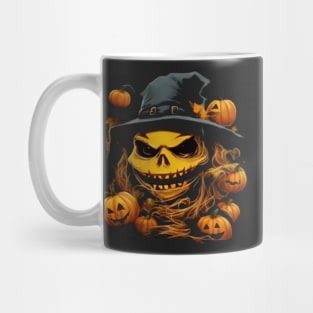 halloween scary evil pumpkin funny pumpkin head Mug